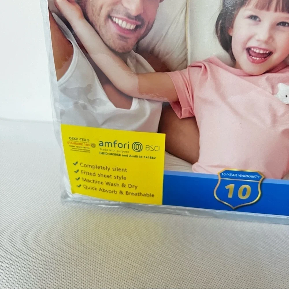 Ruili Size Full Size Quilted Fitted Mattress Protector White Hypoallergenic